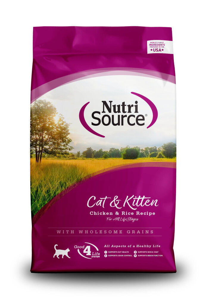 NutriSource Grain Inclusive Dry Cat Food Cat Kitten Chicken Rice