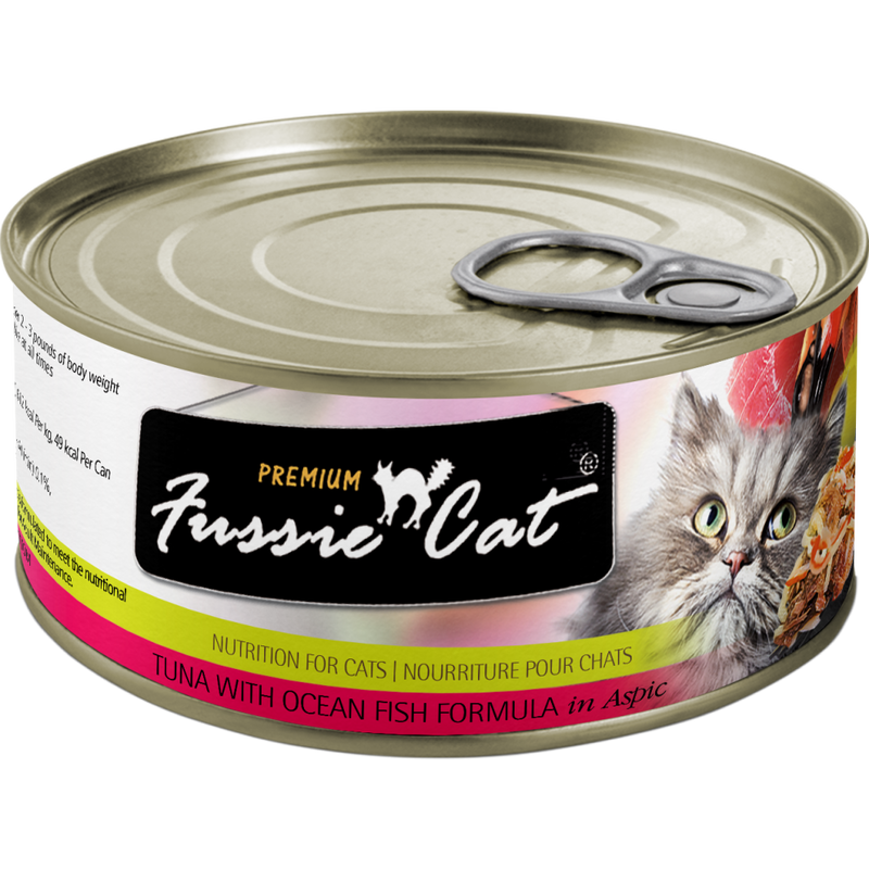 Fussie Cat Premium Canned Cat Food, Tuna & Ocean Fish, 2.8-oz image number null