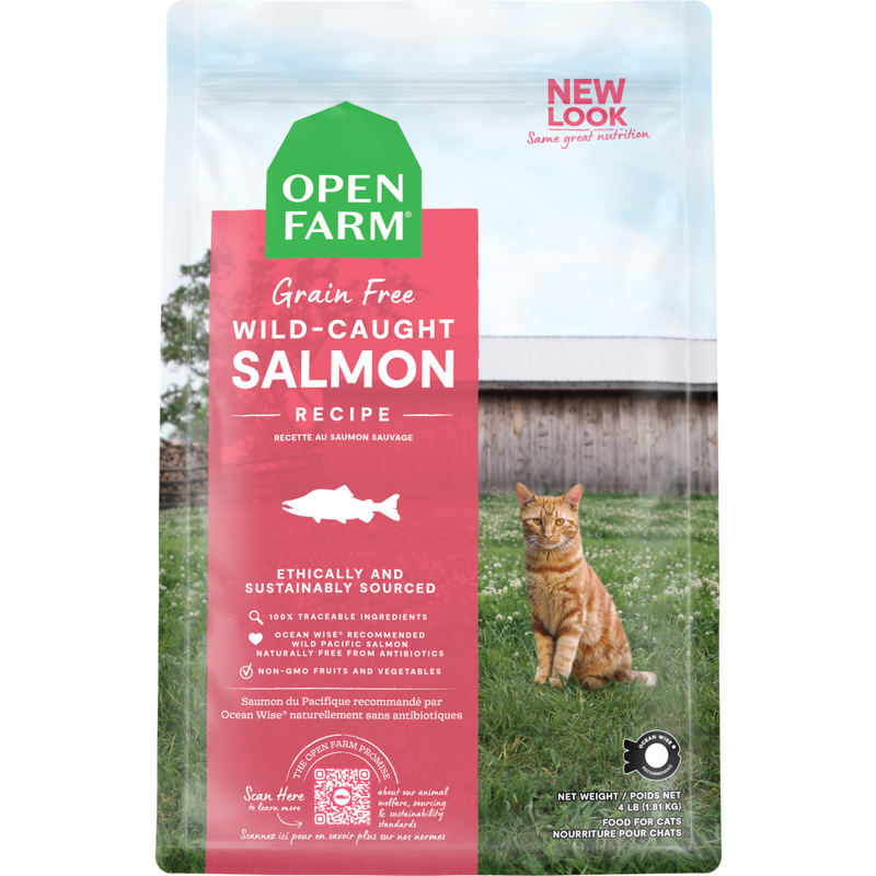 Open Farm Grain-Free Dry Cat Food, Salmon, 4-lb image number null