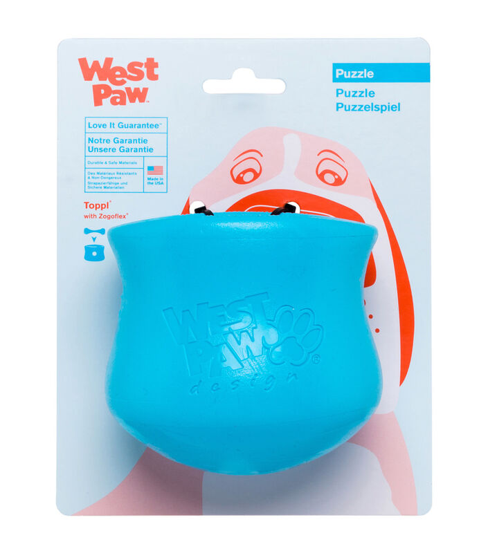 West Paw Large Aqua Blue Toppl Dog Toy