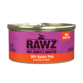 Rawz 96% Pate Canned Cat Food, Rabbit