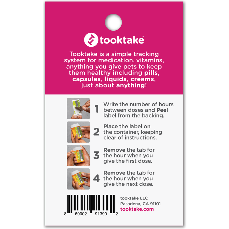 Tooktake Dosage Reminder Labels, Hourly, 4-count image number null