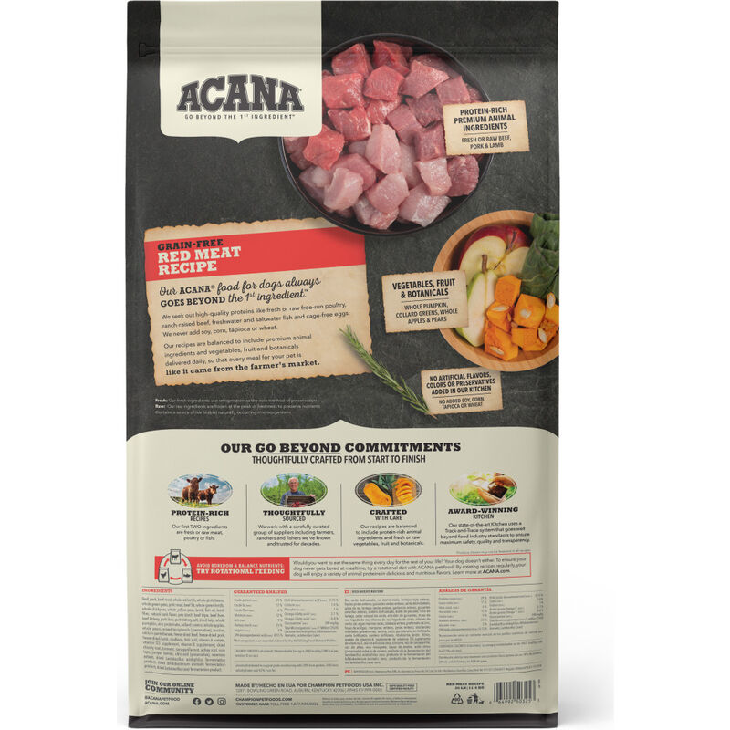 Acana Grain-Free Dry Dog Food, Red Meat, 25-lb image number null