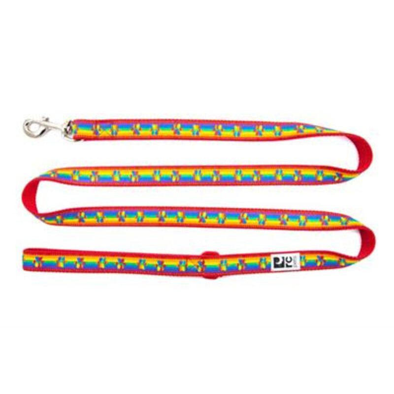 RC Pets Dog Leash, Rainbow Paws, 3/4-in x 6-ft image number null