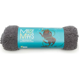 Messy Mutts Microfiber Drying Mat & Towel with Hand Pockets, Cool Grey, Small